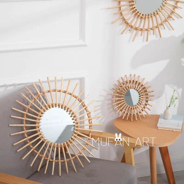 decorative flowers & wreaths rattan wall mirror handmade hanging mirrors bedroom dressing table vanity round creative manual
decorative flowers & wreaths rattan wall mirror handmade hanging mirrors bedroom dressing table vanity round creative manual