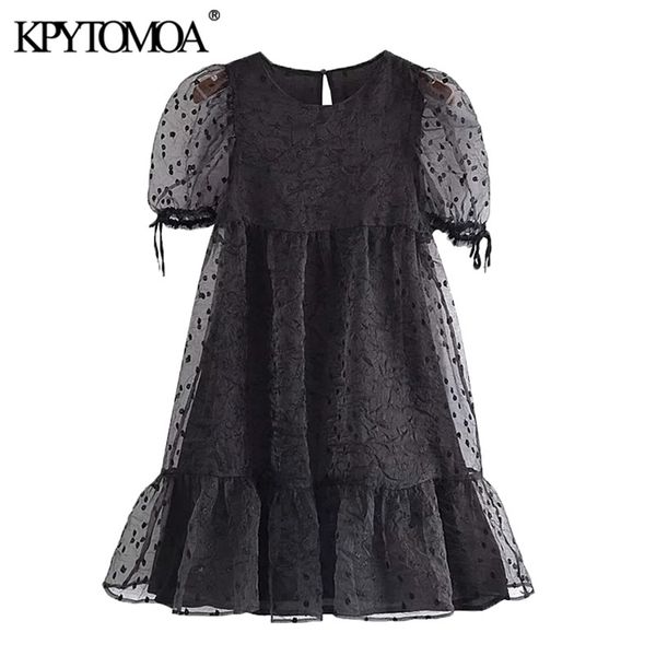 women chic fashion with lining ruffled organza mini dress o neck puff sleeve female dresses vestidos mujer 210420, Black;gray
women chic fashion with lining ruffled organza mini dress o neck puff sleeve female dresses vestidos mujer 210420, Black;gray