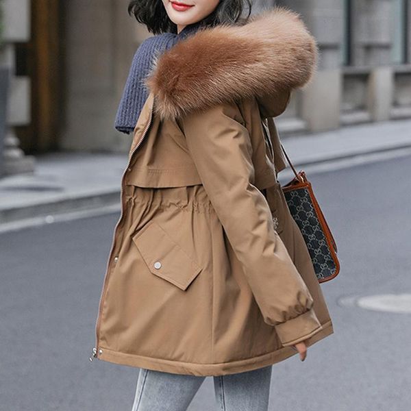 women's down & parkas 2021 winter jacket women coat warm with fur lining for female long hooded faux collar thick padded snow wear, Black
women's down & parkas 2021 winter jacket women coat warm with fur lining for female long hooded faux collar thick padded snow wear, Black
