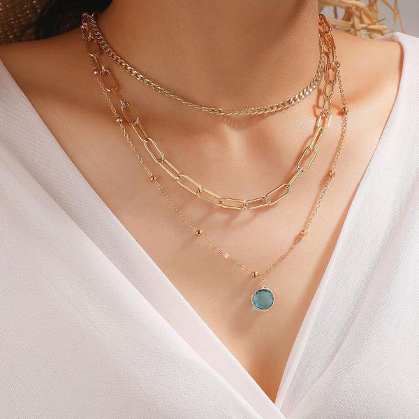 gold color choker necklace for women 3 layers simple cute blue pendant chain necklaces & pendants velvet chokers fashion jewelry, Silver
gold color choker necklace for women 3 layers simple cute blue pendant chain necklaces & pendants velvet chokers fashion jewelry, Silver