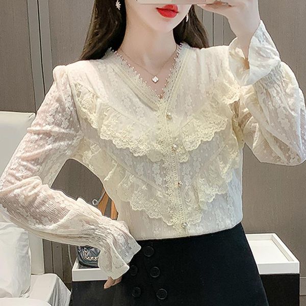 women's blouses & shirts 2021 sweet lace blouse long sleeve crochet shirt spring autumn casual ladies white elegant blusas femininas
women's blouses & shirts 2021 sweet lace blouse long sleeve crochet shirt spring autumn casual ladies white elegant blusas femininas