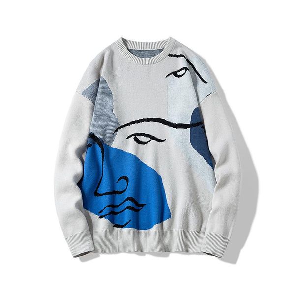 men's sweaters fashion sweater harajuku cartoon winter men pure cotton knitted pullovers mens hip hop women vintage knitwear, White;black
men's sweaters fashion sweater harajuku cartoon winter men pure cotton knitted pullovers mens hip hop women vintage knitwear, White;black