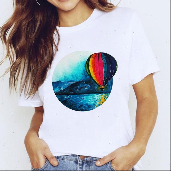 90s printing balloon travel fashion womens t shirt clothing print graphic tee, White
90s printing balloon travel fashion womens t shirt clothing print graphic tee, White