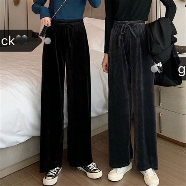 women's pants & capris autumn loose high waist thick velvet casual wide leg women, Black;white
women's pants & capris autumn loose high waist thick velvet casual wide leg women, Black;white