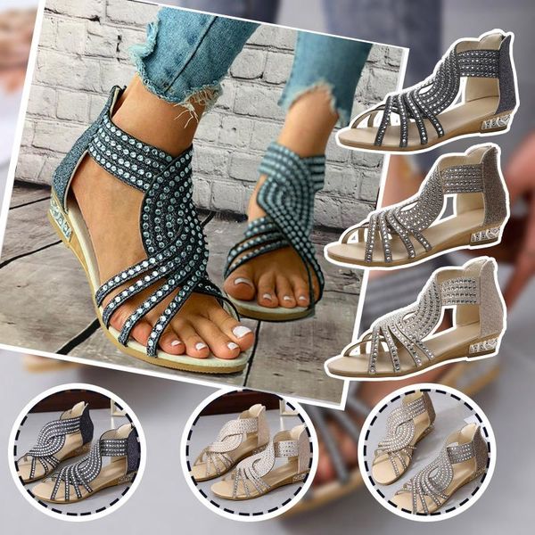 sandals 2021 fashion rhinestone women's crystal hollow out flat shoes summer ladies peep-toe roman wedges #4, Black
sandals 2021 fashion rhinestone women's crystal hollow out flat shoes summer ladies peep-toe roman wedges #4, Black