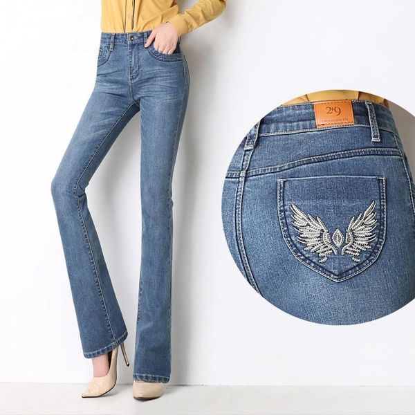 autumn and winter waist high jeans women wear white stretch large size slim bell-bottoms with thin trousers women's, Blue
autumn and winter waist high jeans women wear white stretch large size slim bell-bottoms with thin trousers women's, Blue