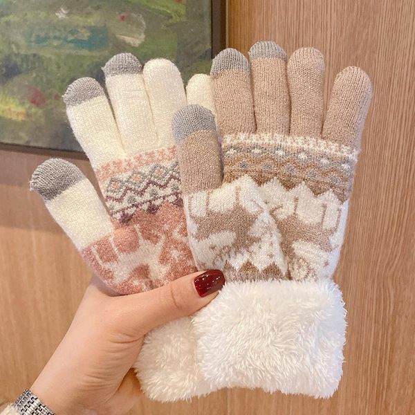 sports gloves autumn and winter girls' knitted thickened plush mobile phone touch screen riding cold proof, warm lovely wool, Black
sports gloves autumn and winter girls' knitted thickened plush mobile phone touch screen riding cold proof, warm lovely wool, Black