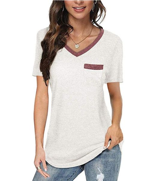 short sleeve women's t-shirts v-neck casual female tshirt fashion summer t-shirt, White
short sleeve women's t-shirts v-neck casual female tshirt fashion summer t-shirt, White