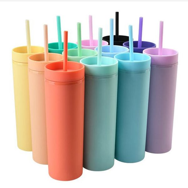16oz matte colors tumblers acrylic mugs with straws and lids double wall water bottles plastic straight sippy cups kts61
16oz matte colors tumblers acrylic mugs with straws and lids double wall water bottles plastic straight sippy cups kts61