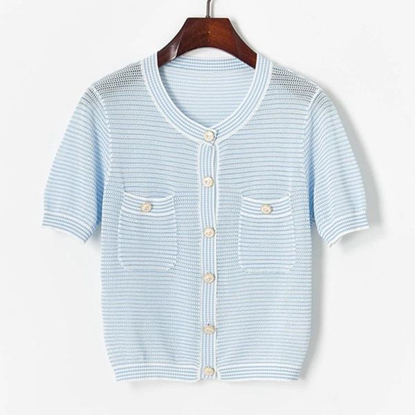 women's knits & tees hollow out striped short sleeve knit cardigan for women 2021 fashion all-match summer sweaters elegant office lady, White
women's knits & tees hollow out striped short sleeve knit cardigan for women 2021 fashion all-match summer sweaters elegant office lady, White
