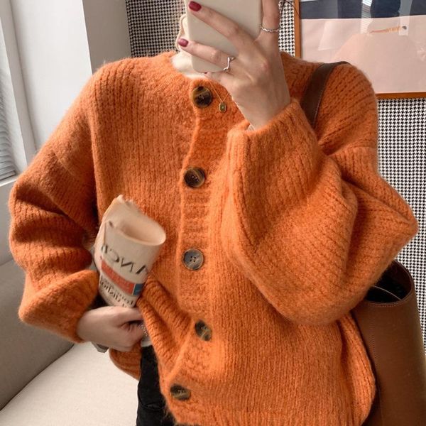 women's knits & tees sweater autumn and winter korean cardigan o neck solid color long-sleeve cardigans short loose full knitted jacket, White
women's knits & tees sweater autumn and winter korean cardigan o neck solid color long-sleeve cardigans short loose full knitted jacket, White