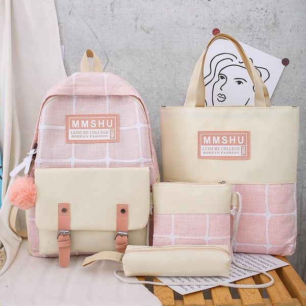 backpack 4pcs women's general korean plaid schoolbag multi pocket fashion for primary and secondary school students
backpack 4pcs women's general korean plaid schoolbag multi pocket fashion for primary and secondary school students