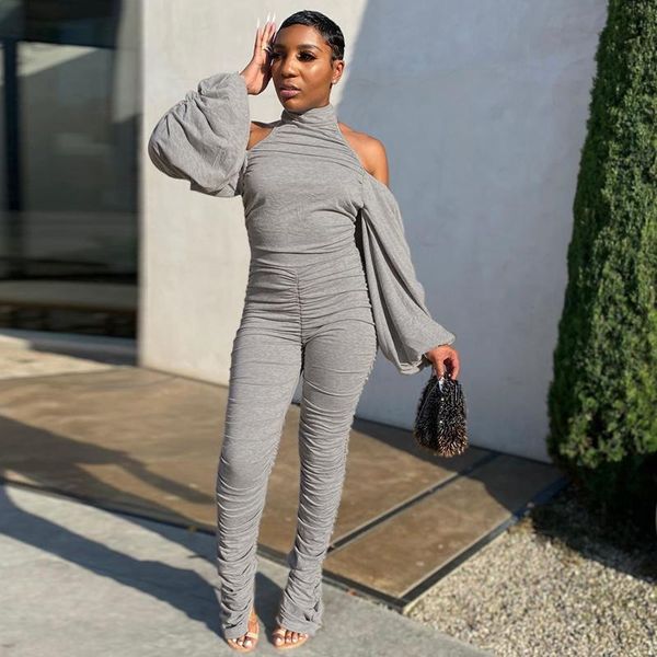 women off shoulder backless bodycon jumpsuit lady spring casual gray puff sleeve romper girls fashion streetwear clubwear women's jumps, Black;white
women off shoulder backless bodycon jumpsuit lady spring casual gray puff sleeve romper girls fashion streetwear clubwear women's jumps, Black;white