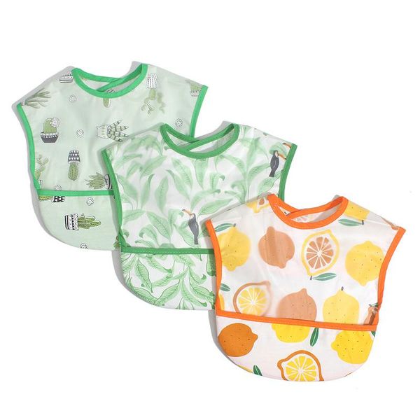 bibs & burp cloths baby eva waterproof lunch cartoon fruits printing infants boys girls feeding apron