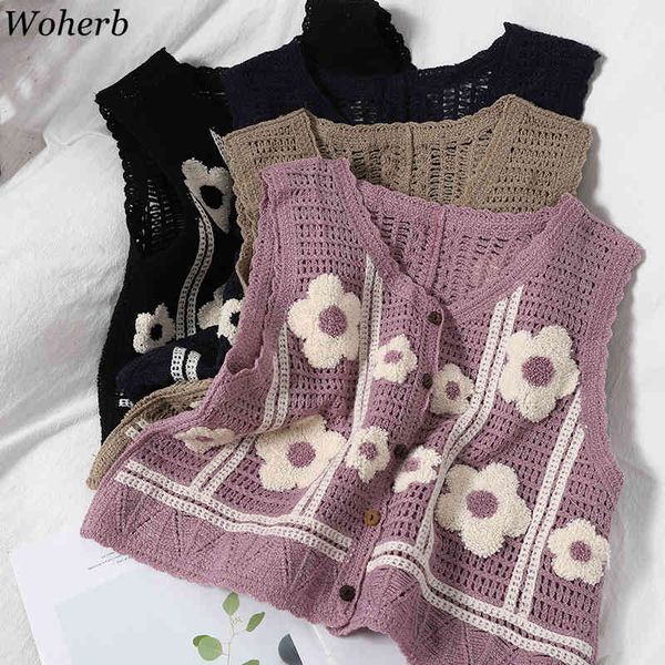 fall clothes knitwear sweater vest hollow out crochet floral cardigan coat tank v-neck sleeveless knit waistcoat 210422, White;black 
fall clothes knitwear sweater vest hollow out crochet floral cardigan coat tank v-neck sleeveless knit waistcoat 210422, White;black