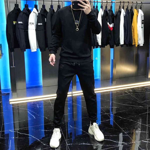 hoodies europe male suit season personality simple letter sequins piercing pants pieces together, Black
hoodies europe male suit season personality simple letter sequins piercing pants pieces together, Black