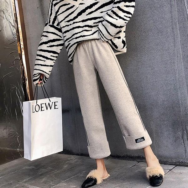 women's pants & capris 2colors autumn winter casual solid color women loose high waist ankle-length, Black;white
women's pants & capris 2colors autumn winter casual solid color women loose high waist ankle-length, Black;white
