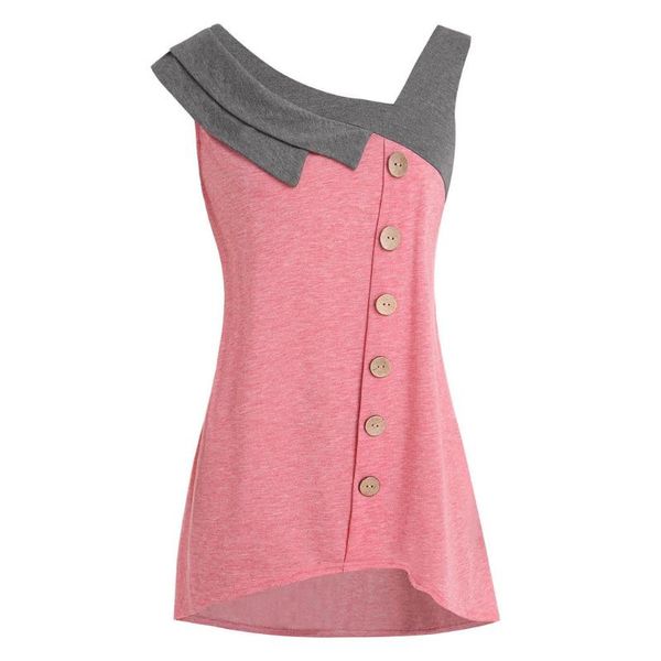 women's blouses & shirts women fashion blouse plus size skew neck long length sleeveless button decoratioon patchwork shirt, White
women's blouses & shirts women fashion blouse plus size skew neck long length sleeveless button decoratioon patchwork shirt, White