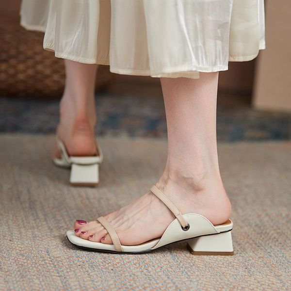 slippers thick low heels slipper female genuine leather 2021 summer shoes woman fashion est casual women sandals size 34-43, Black
slippers thick low heels slipper female genuine leather 2021 summer shoes woman fashion est casual women sandals size 34-43, Black