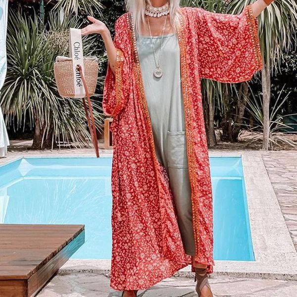 women's blouses & shirts summer cardigan women bohemian floral printed long kimono casual open front sleeve beach blouse vintage shirt, White
women's blouses & shirts summer cardigan women bohemian floral printed long kimono casual open front sleeve beach blouse vintage shirt, White