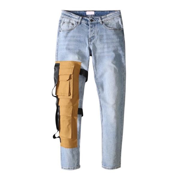 men's jeans high street vintage breasted slim-fit overalls multi-pocket blue men's casual stretch pants tide
men's jeans high street vintage breasted slim-fit overalls multi-pocket blue men's casual stretch pants tide