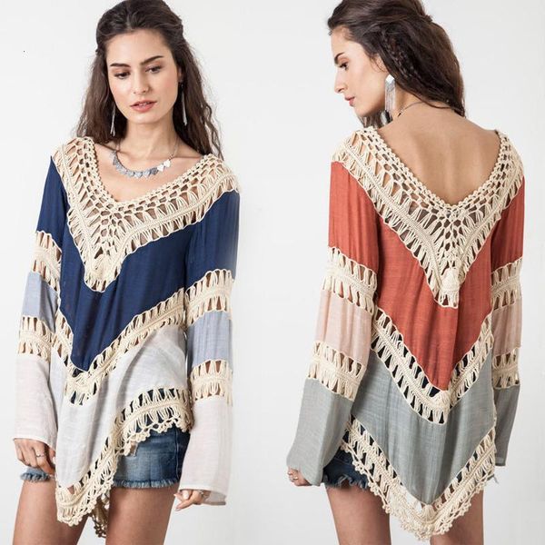women's swimwear women bikini beach swimsuit cover ups bohemian crochet hollow long sleeve blouses sunscreen shirt bathing su, White;black
women's swimwear women bikini beach swimsuit cover ups bohemian crochet hollow long sleeve blouses sunscreen shirt bathing su, White;black