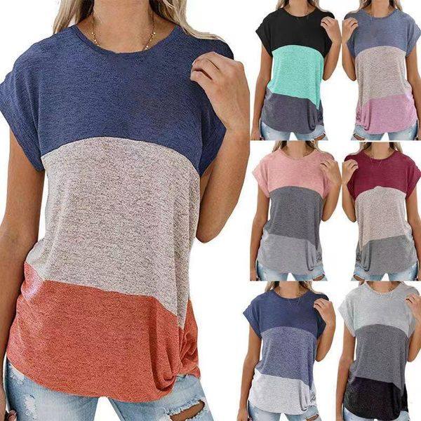 women's t-shirt fashion casual kink short sleeve t-shirt,spring and summer bat round neck color matching comfortable top, White
women's t-shirt fashion casual kink short sleeve t-shirt,spring and summer bat round neck color matching comfortable top, White