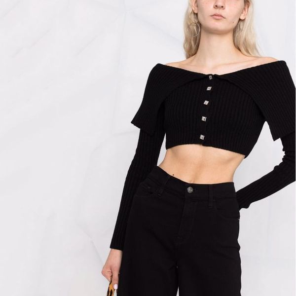 women's knits & tees autumn 2021 style off-shoulder long-sleeved diamond button cardigan fashionable high-waist lapel drop-shoulder sw, White
women's knits & tees autumn 2021 style off-shoulder long-sleeved diamond button cardigan fashionable high-waist lapel drop-shoulder sw, White
