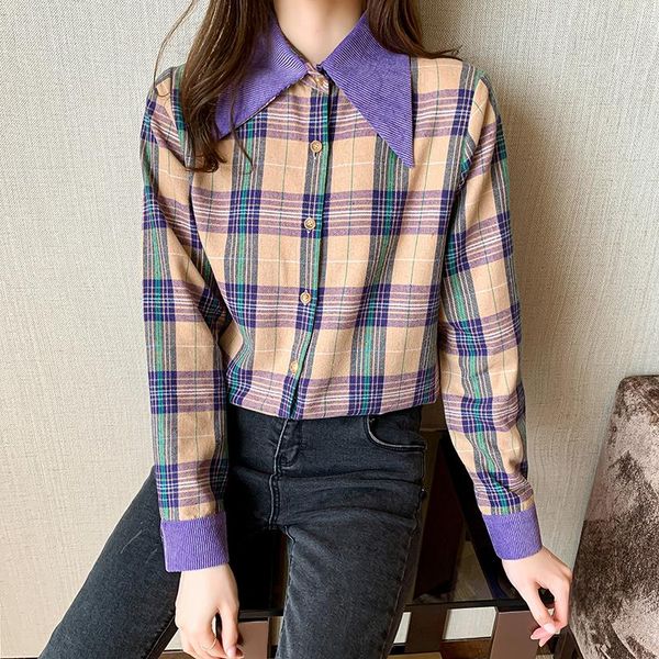 women's blouses & shirts lukaxsikax 2021 arrival spring autumn women long sleeve shirt fashion contrast color patchwork vintage plaids, White
women's blouses & shirts lukaxsikax 2021 arrival spring autumn women long sleeve shirt fashion contrast color patchwork vintage plaids, White