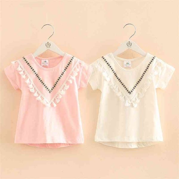 girls clothes summer 2-10 years kids cotton white pink solid color v tassels patchwork short sleeve o-neck t shirt girls 210701, Blue
girls clothes summer 2-10 years kids cotton white pink solid color v tassels patchwork short sleeve o-neck t shirt girls 210701, Blue