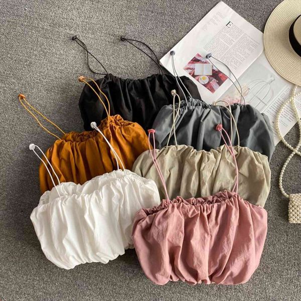 fashion summer solid color short women tank flower girl sling puffy vest outer wear, White
fashion summer solid color short women tank flower girl sling puffy vest outer wear, White