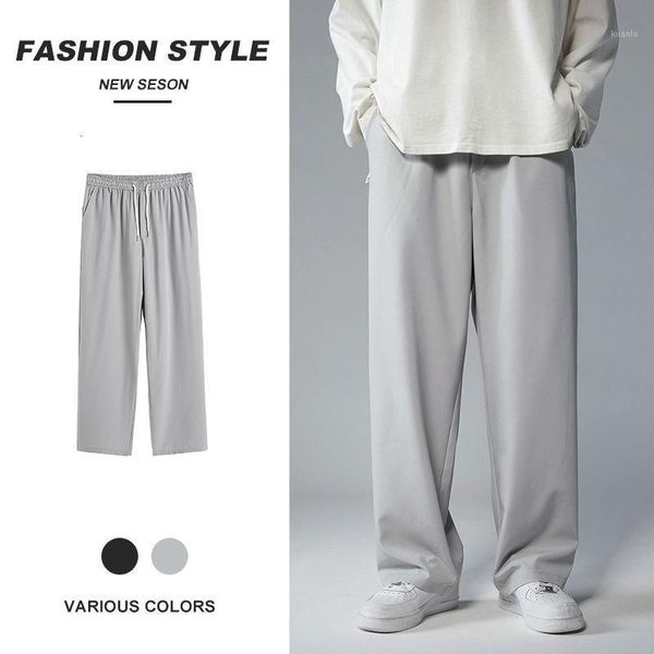 summer thin casual pants men's fashion gray black wide-leg men streetwear loose straight ice silk mens trousers
summer thin casual pants men's fashion gray black wide-leg men streetwear loose straight ice silk mens trousers