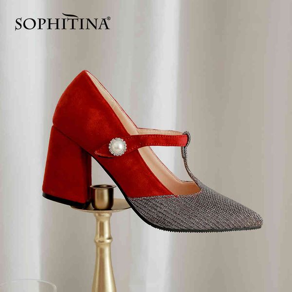sophitina patchwork dress pumps woman pointed toe america style t -strap big size pearl blingbling high square heel shoe po836 210513, Black
sophitina patchwork dress pumps woman pointed toe america style t -strap big size pearl blingbling high square heel shoe po836 210513, Black