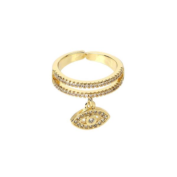 wedding rings gold color evil eye for women vintage boho crystal devil pendant ring female party jewelry gift, Slivery;golden 
wedding rings gold color evil eye for women vintage boho crystal devil pendant ring female party jewelry gift, Slivery;golden