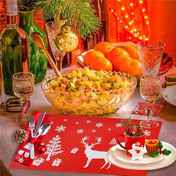 mats & pads 6pcs/set creativity christmas placemat pvc washable printed table decor xmas gifts
mats & pads 6pcs/set creativity christmas placemat pvc washable printed table decor xmas gifts