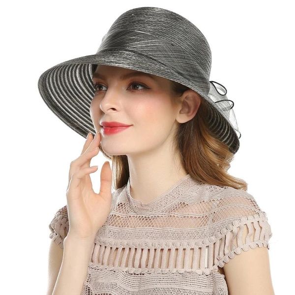 headpieces elegant gray wedding hats for women organza bowknot big brim folding flower casual accessories bridal headwear, Silver
headpieces elegant gray wedding hats for women organza bowknot big brim folding flower casual accessories bridal headwear, Silver