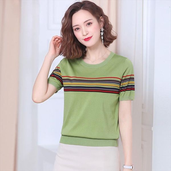 striped short sleeve knitted ice women sweater silk cool pullove o neck casual korea pull jumper thin femme knitear, White;black
striped short sleeve knitted ice women sweater silk cool pullove o neck casual korea pull jumper thin femme knitear, White;black