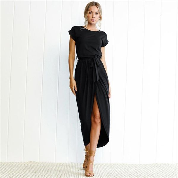 summer o neck women dresses short sleeve irregular plus size solid black maxi vestidos feminina jd13, Black;gray
summer o neck women dresses short sleeve irregular plus size solid black maxi vestidos feminina jd13, Black;gray