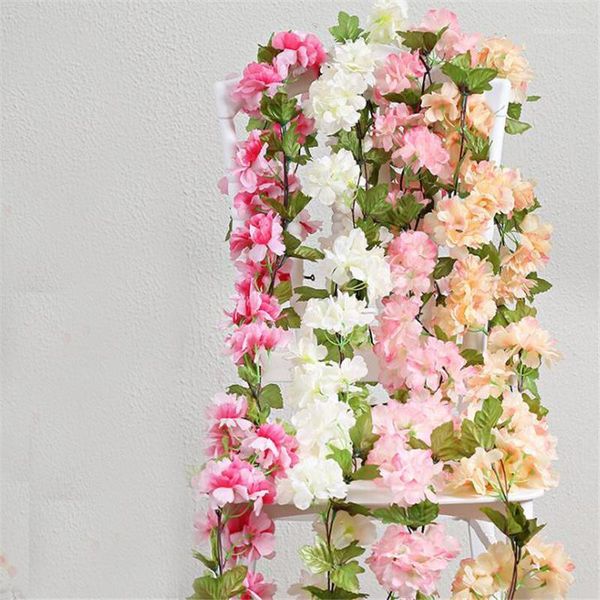 decorative flowers & wreaths garden decoration fake plant simulation cherry blossom vine sakura garland wreath hanging flower home party dec 
decorative flowers & wreaths garden decoration fake plant simulation cherry blossom vine sakura garland wreath hanging flower home party dec