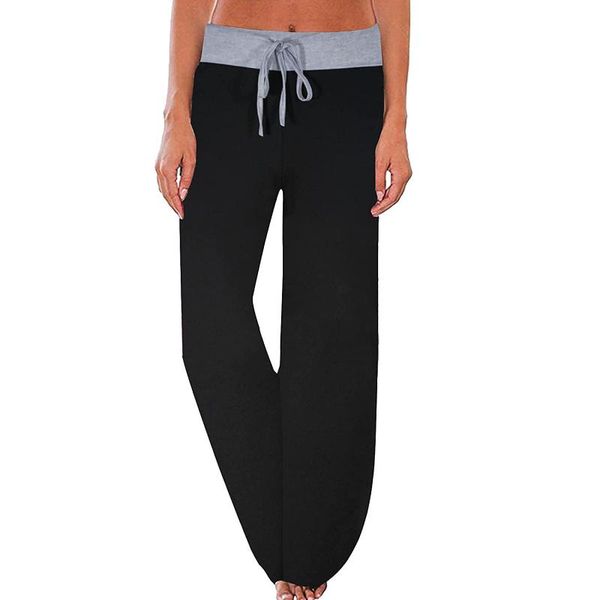 women's leggings women high waist pants comfy solid color pajama stretch drawstring palazzo lounge wide leg pant ropa mujer, Black
women's leggings women high waist pants comfy solid color pajama stretch drawstring palazzo lounge wide leg pant ropa mujer, Black