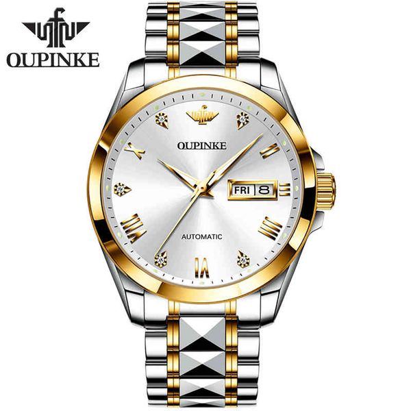oupinke swiss sumptuous automatic watch business sapphire crystal mechanical tungsten steel luminous wristwatch men, Silver
oupinke swiss sumptuous automatic watch business sapphire crystal mechanical tungsten steel luminous wristwatch men, Silver