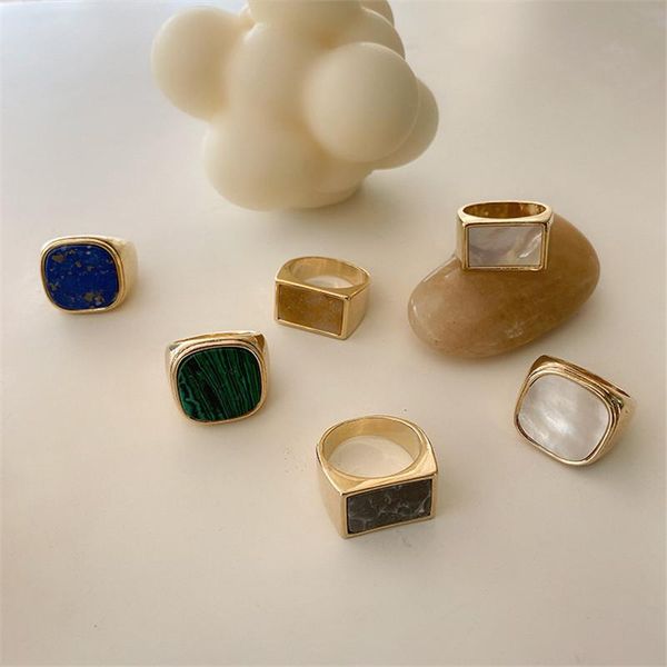 cluster rings fflacell korean fashion female retro marble shell ring suitable for banquet holiday anniversary jewelry gift, Golden;silver
cluster rings fflacell korean fashion female retro marble shell ring suitable for banquet holiday anniversary jewelry gift, Golden;silver