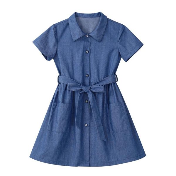 girl's dresses summer children girls denim clothes princess dress short sleeve lapel with waist belt kids clothing, Red;yellow
girl's dresses summer children girls denim clothes princess dress short sleeve lapel with waist belt kids clothing, Red;yellow
