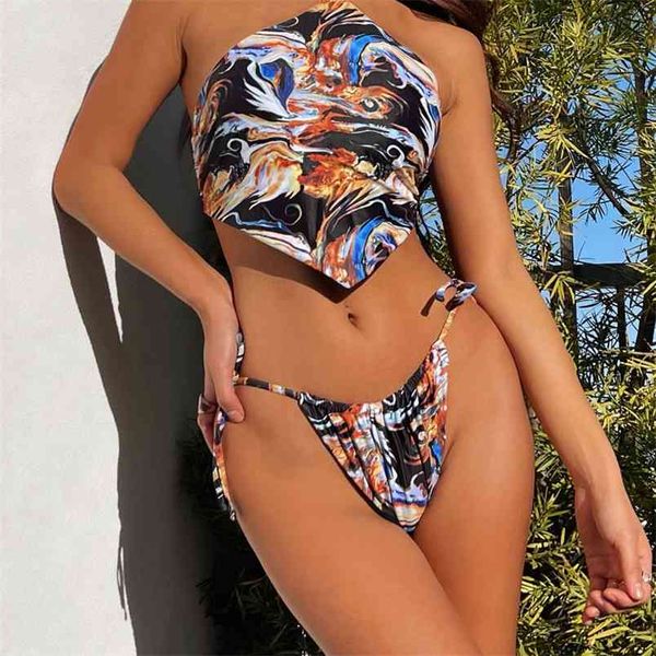 colorful print halter bikini summer side lace-up micro thong baithing suit brazil women black harajuku swimwear 210604, White;black
colorful print halter bikini summer side lace-up micro thong baithing suit brazil women black harajuku swimwear 210604, White;black