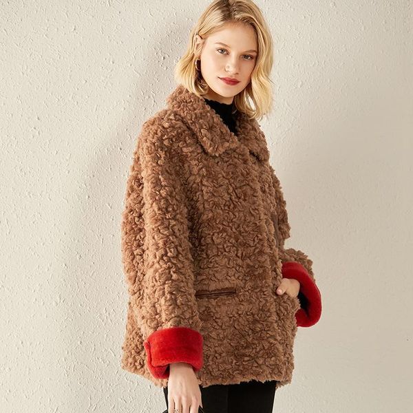 women's fur & faux sheep shearing jacket women 100% real coat female winter clothes korean vintage wool coats autumn hiver 19255 o1id, Black
women's fur & faux sheep shearing jacket women 100% real coat female winter clothes korean vintage wool coats autumn hiver 19255 o1id, Black