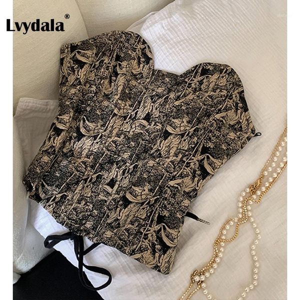 lvydala club party crop women vintage print push up bustier mujer boned corset women's tanks & camis, White
lvydala club party crop women vintage print push up bustier mujer boned corset women's tanks & camis, White