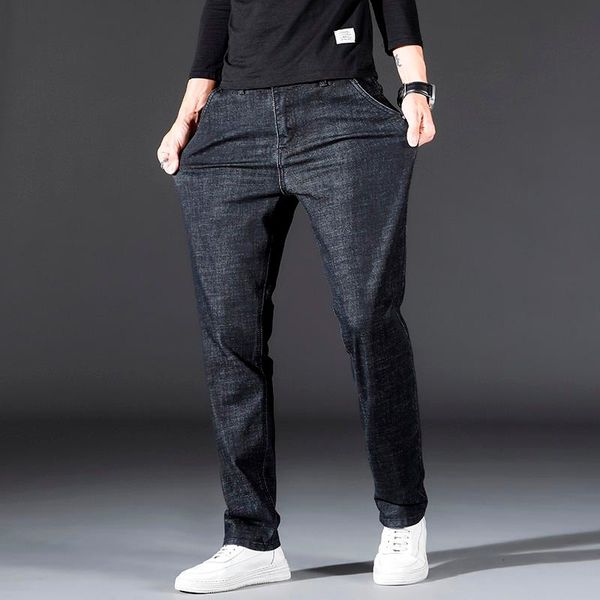 men's jeans 2021 autumn men solid color cotton stretch business classic style regular fit denim trousers male brand pants, Blue
men's jeans 2021 autumn men solid color cotton stretch business classic style regular fit denim trousers male brand pants, Blue