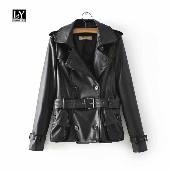 ly varey lin autumn faux leather jackets women tailored collar double breasted belt black motorcycle slim outerwear 210526
ly varey lin autumn faux leather jackets women tailored collar double breasted belt black motorcycle slim outerwear 210526