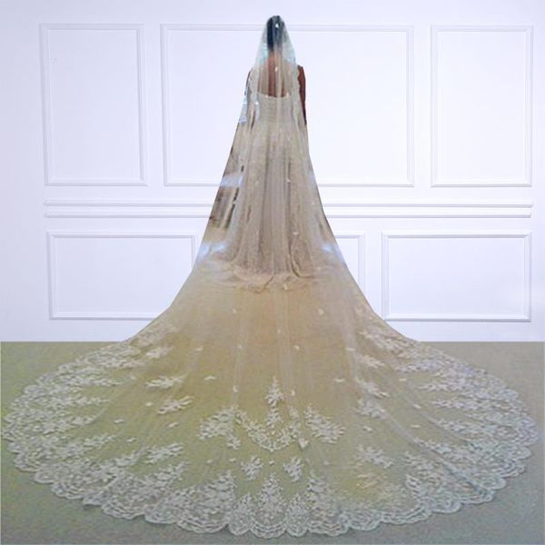 bridal veils wedding veu de noiva lace 3.5 m long ivory/white one layer tulle accessories 2021, Black 
bridal veils wedding veu de noiva lace 3.5 m long ivory/white one layer tulle accessories 2021, Black