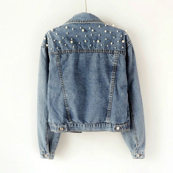 spring pearl beading crop jackets for women 5xl casual jeans bomber jacket long sleeve denim coat korean plus size, Black;brown
spring pearl beading crop jackets for women 5xl casual jeans bomber jacket long sleeve denim coat korean plus size, Black;brown